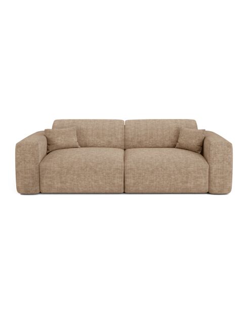 LIVA 4-zits converteerbare bank Taupe getextureerd fluweel - 240x97x73