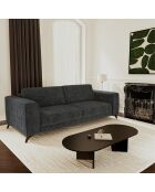 Express converteerbare bank 140 cm matras MILANO Zwart fluweel met patroon - 210x105x75