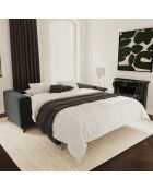 Express converteerbare bank 140 cm matras MILANO Zwart fluweel met patroon - 210x105x75