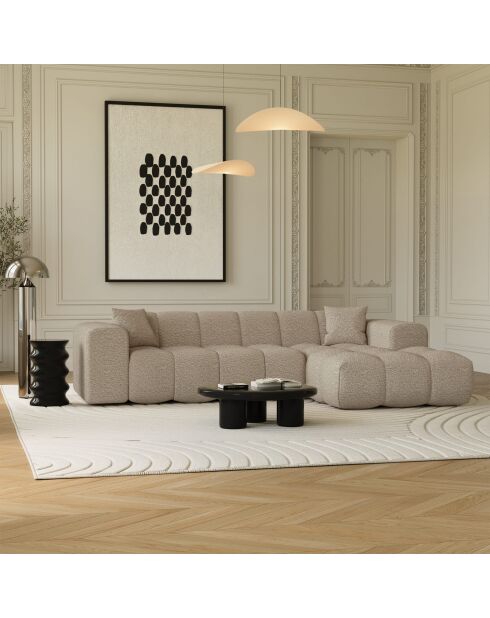Sofá COVA en ángulo recto Taupe Boucle Fabric - 290x94x69,5