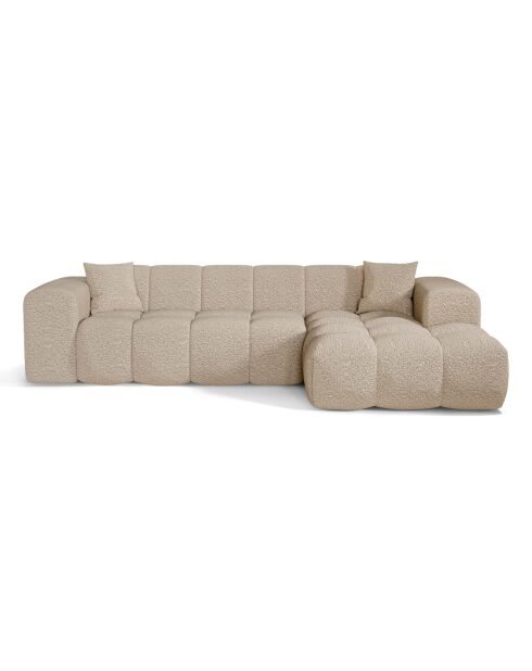 Sofá COVA en ángulo recto Taupe Boucle Fabric - 290x94x69,5