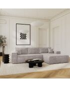 Omvormbare rechterhoekbank express matras 140cm RUBY taupe fluweel - 320x165x80