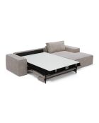 Omvormbare rechterhoekbank express matras 140cm RUBY taupe fluweel - 320x165x80