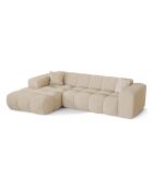 Canapé angle gauche COVA Tissu bouclette Beige - 290x94x69.5
