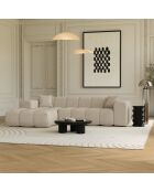 Canapé angle gauche COVA Tissu bouclette Beige - 290x94x69.5