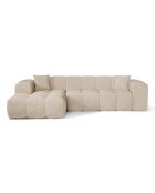 Canapé angle gauche COVA Tissu bouclette Beige - 290x94x69.5