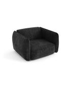 Fauteuil LIAM Velours tramé Noir - 118x102x76