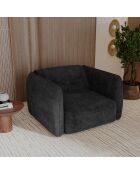 Fauteuil LIAM Velours tramé Noir - 118x102x76
