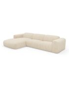 NOVA linkes Ecksofa Velvet mit cremefarbenen Mustern - 280x165x73