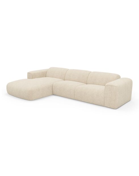 NOVA linkes Ecksofa Velvet mit cremefarbenen Mustern - 280x165x73