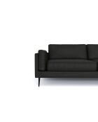 Sofá ancho angular Mikael cuero negro - 271x200x80