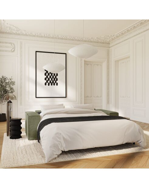 Express, ausziehbare Sofamatratze, 160 cm, RUBY, Vintagegrün, Kord — 236x100x80