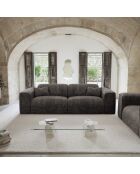 Canapé 4 places NOVA Velours tramé Noir - 245x9x73