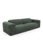 Divano NOVA 3 posti in velluto decorato verde smeraldo - 205x97x73