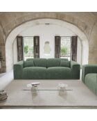 Divano NOVA 3 posti in velluto decorato verde smeraldo - 205x97x73