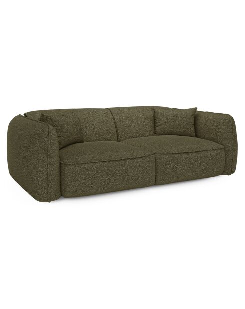 LIAM 3-Sitzer-Sofa Olivgrüner Boucle-Stoff - 196x90x74