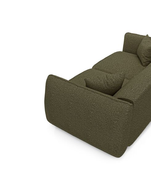 LIAM 3-Sitzer-Sofa Olivgrüner Boucle-Stoff - 196x90x74