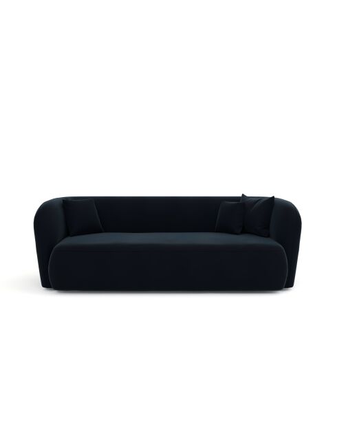 EMY 3-Sitzer-Sofa Velours Mitternachtsblau - 205x88x77