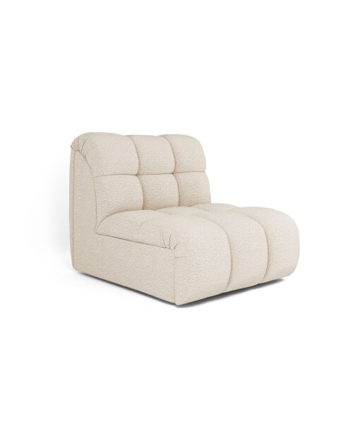 Fauteuil pivotant NELLY Tissu bouclette Crème - 81x98x77