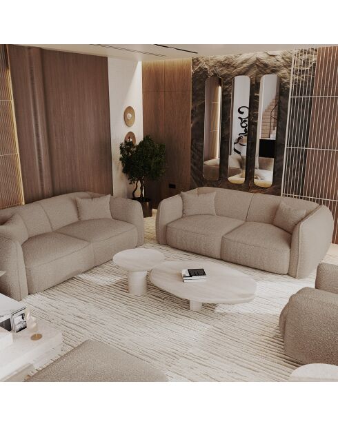 LIAM 4-Sitzer-Sofa Taupe Boucle Fabric - 230x90x74