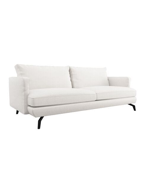Unic 2-Sitzer-Sofa, cremefarbener Webstoff, 170 x 92 x 83