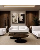 Unic 2-Sitzer-Sofa, cremefarbener Webstoff, 170 x 92 x 83