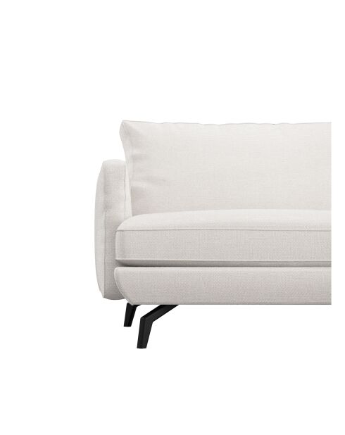 Unic 2-Sitzer-Sofa, cremefarbener Webstoff, 170 x 92 x 83