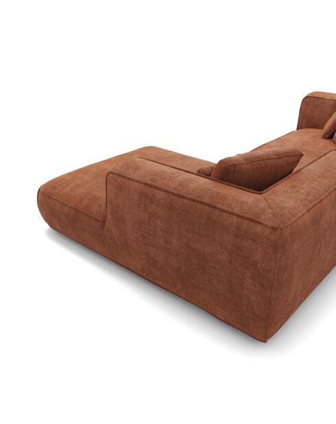 Divano angolare destro 280cm ROMY Velluto intrecciato terracotta - 280x166x70