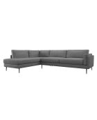 Mikael graues linkes Weitwinkel-Sofa aus Stoff - 271x200x80