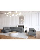 Mikael graues linkes Weitwinkel-Sofa aus Stoff - 271x200x80