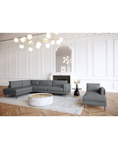 Mikael graues linkes Weitwinkel-Sofa aus Stoff - 271x200x80