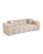COVA 4-Sitzer-Sofa Cremefarbener, geprägter Samt - 247x94x69,5