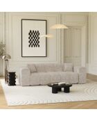 COVA 4-Sitzer-Sofa Cremefarbener, geprägter Samt - 247x94x69,5