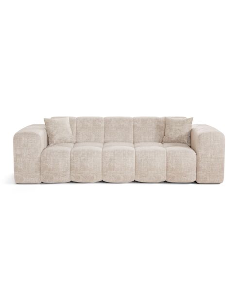 COVA 4-Sitzer-Sofa Cremefarbener, geprägter Samt - 247x94x69,5