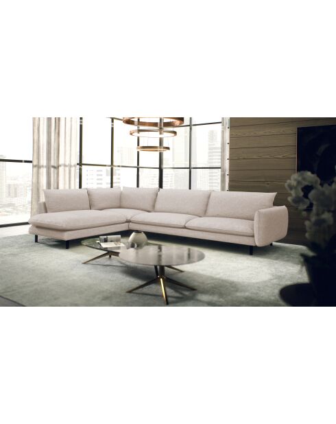 Divano grandangolare sinistro Isak beige sabbia - 262x92x85