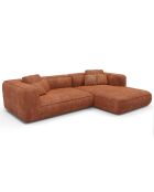Rechthoekige bank 255cm ROMY Terracotta geweven fluweel - 255x160x70