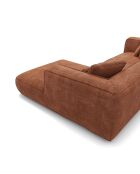 Rechthoekige bank 255cm ROMY Terracotta geweven fluweel - 255x160x70
