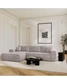 Linkerhoekbank converteerbaar express matras 140cm RUBY velvet taupe - 320x165x80