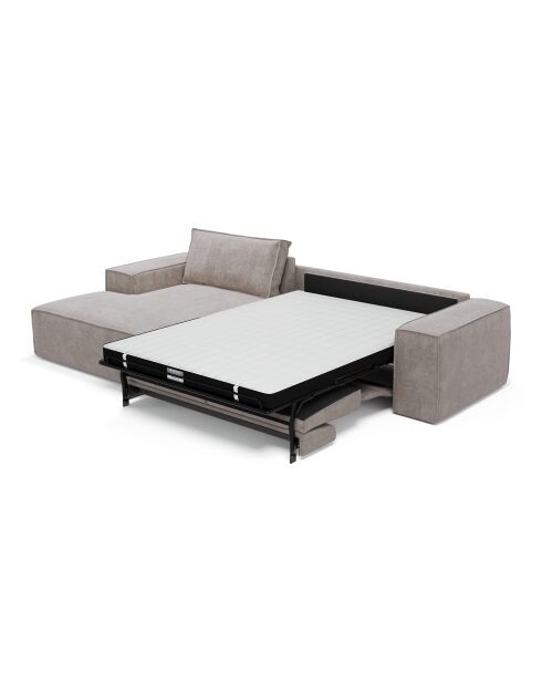 Sofá de esquina izquierda convertible express colchón 140 cm RUBY velvet taupe - 320x165x80