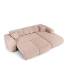 Divano convertibile ad angolo retto LIVA in velluto testurizzato rosa vintage - 283x180x73