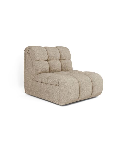 Fauteuil pivotant NELLY Tissu bouclette Taupe - 81x98x77