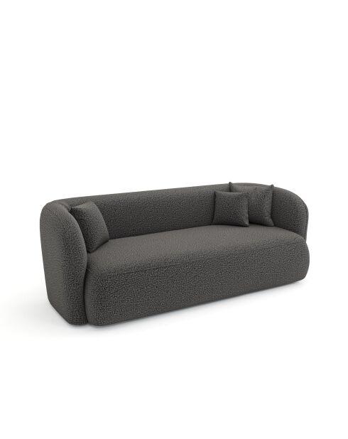 EMY 3-Sitzer-Sofa aus Graphitgrauem Boucle-Gewebe - 205x88x77