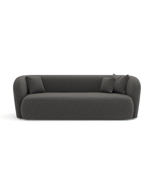 EMY 3-Sitzer-Sofa aus Graphitgrauem Boucle-Gewebe - 205x88x77
