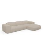 Wandelbares rechtes Ecksofa Express Dunlopillo Matratze 140 cm NOVA Beige Boucle Stoff — 299x165x73