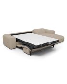 Wandelbares rechtes Ecksofa Express Dunlopillo Matratze 140 cm NOVA Beige Boucle Stoff — 299x165x73