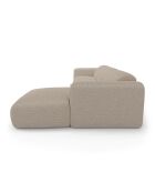 Wandelbares rechtes Ecksofa Express Dunlopillo Matratze 140 cm NOVA Beige Boucle Stoff — 299x165x73