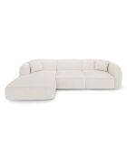 LIAM Rechterhoekbank crèmekleurige bouclé stof - 272x90x74
