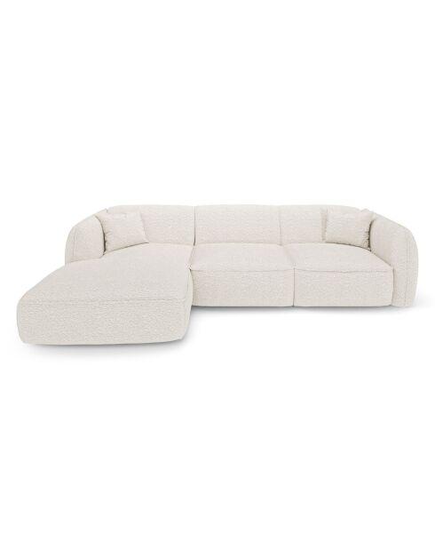 LIAM Rechterhoekbank crèmekleurige bouclé stof - 272x90x74