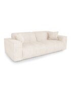 3-Sitzer-Sofa mit 2 dekorativen Kissen RUBEN Corduroy XXL Cream - 232x95x78