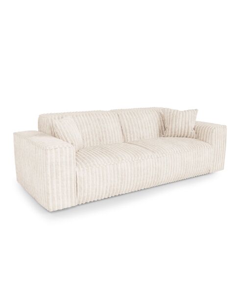 3-zitsbank met 2 sierkussens RUBEN Corduroy XXL Cream - 232x95x78
